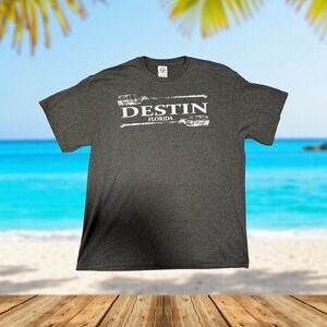 Destin Florida Blue Short Sleeve T-Shirt - Men's Size L